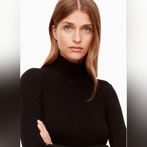 Aritzia Wilfred Free Knit Black High Neck Dress - Picture 4 of 11